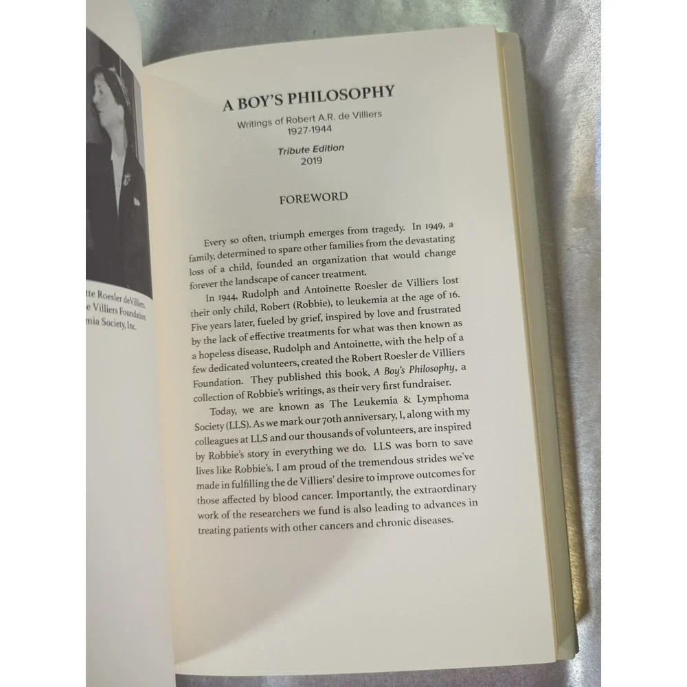 A boys Philosophy 2019 tribute edition hardcover book Writings Robert De Villier